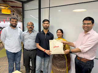 upGrad Noida office - student and parents with the counselling team after their study abroad session